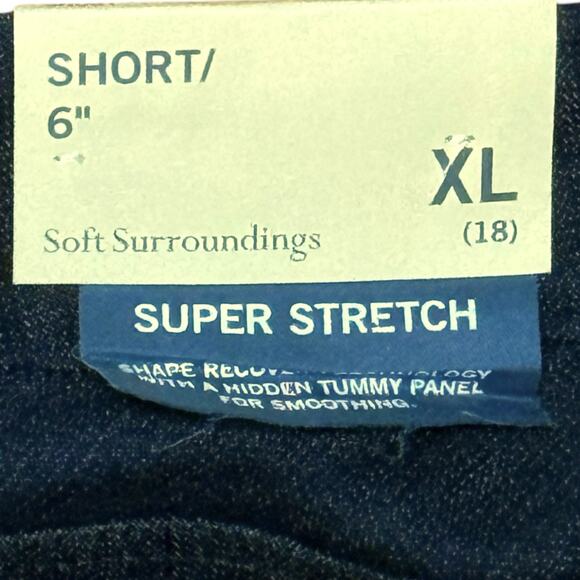 NWT Soft Surroundings Shorts Womens Dark Wash Denim Super Stretch Shaping XL - Picture 7 of 9